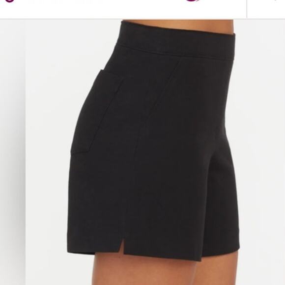 Spanx on the go 6" black pull on shorts  size L Tummy smoothing minimalist - Picture 3 of 8